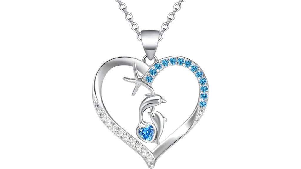 silver heart zirconia necklace