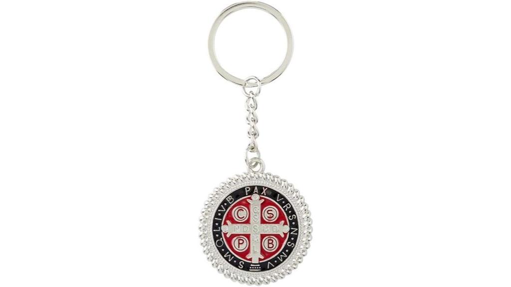 silver plated medal keychain