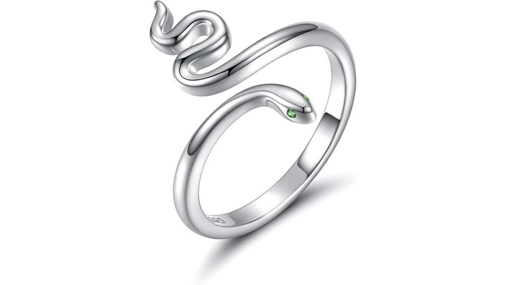 silver snake ring gift