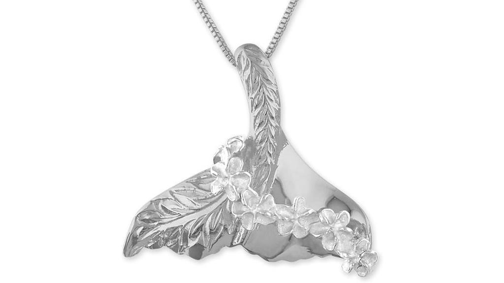 silver whale tail necklace