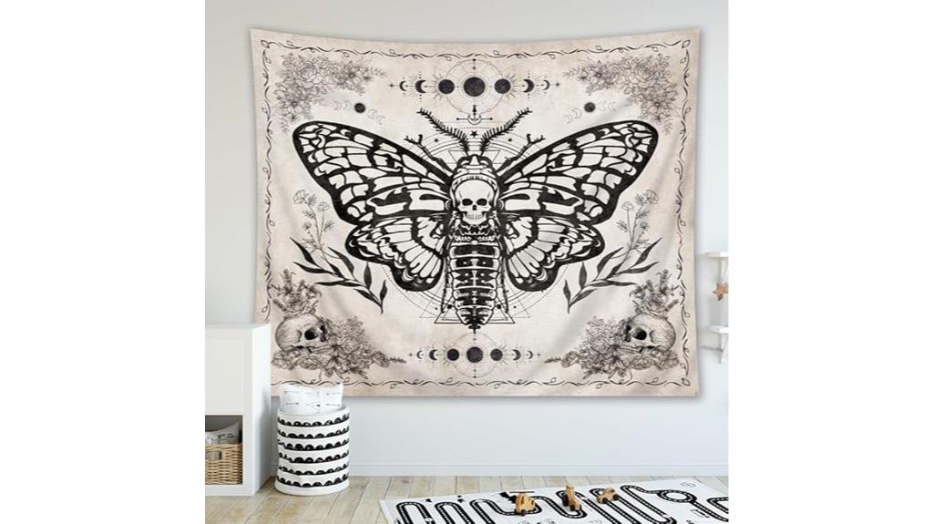 skull moth wall tapestry