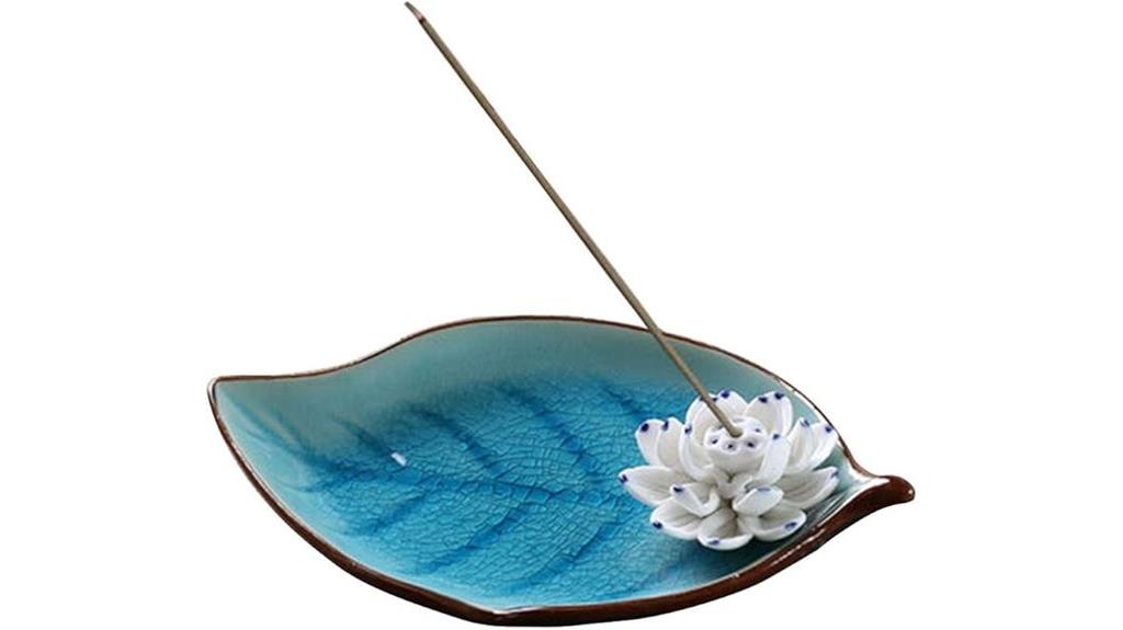 sky blue ceramic lotus
