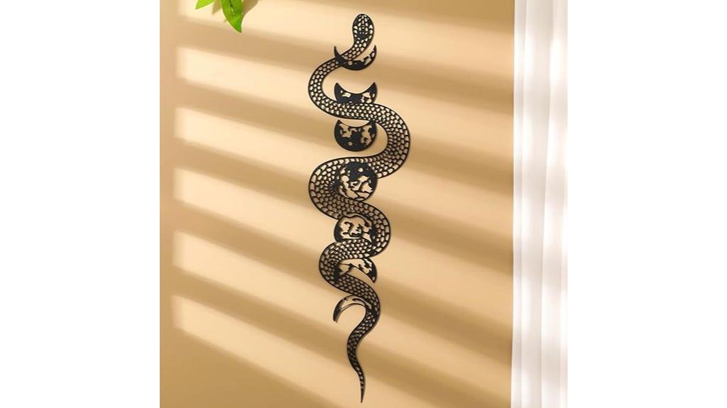 snake crescent moon decor