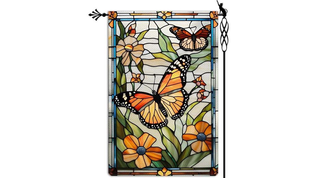 spring butterfly garden flag