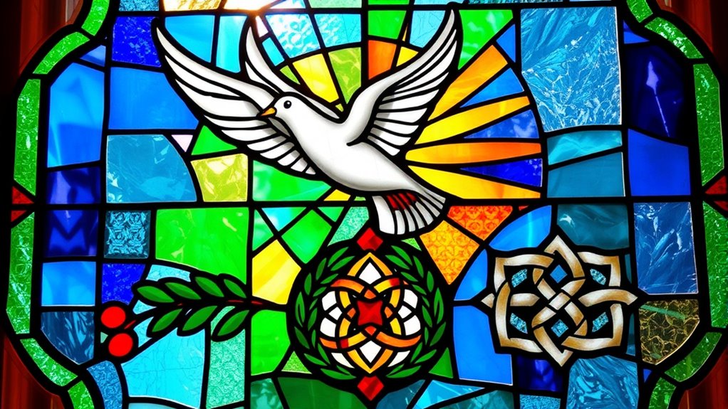 stained glass symbols enhance beauty