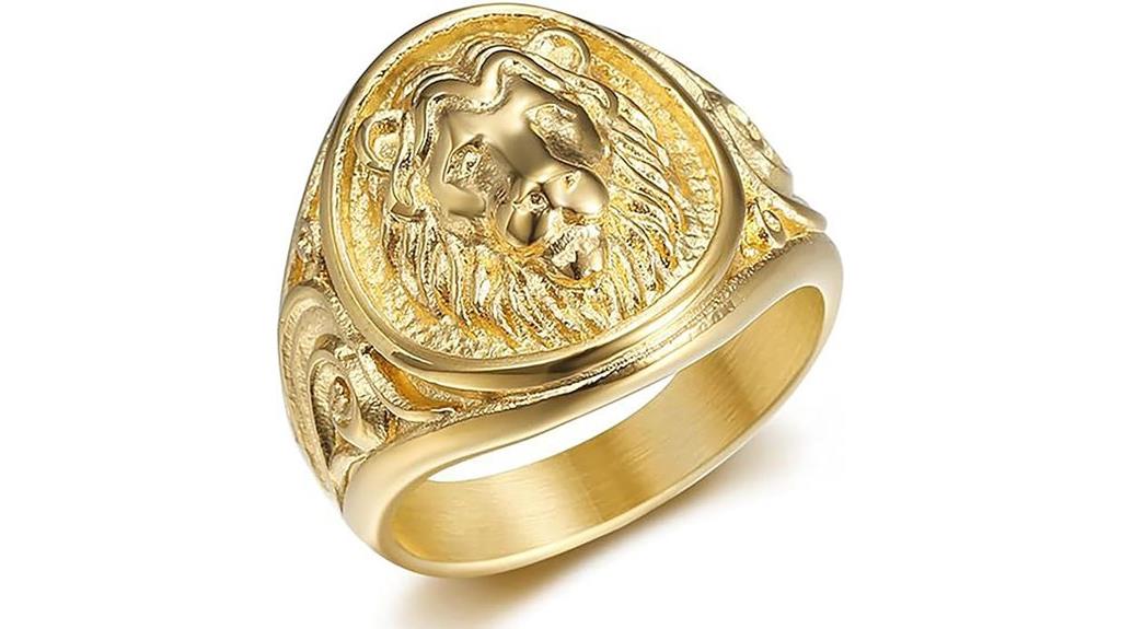 stainless steel lion rings