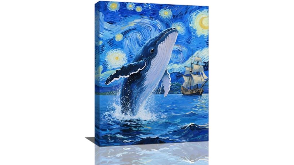 starry whale canvas art