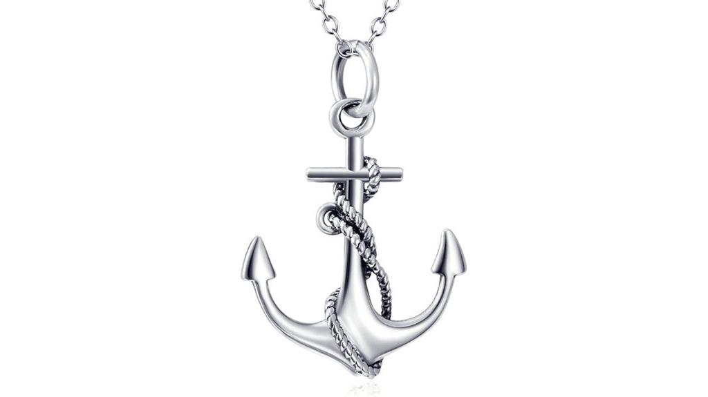 sterling silver anchor necklace
