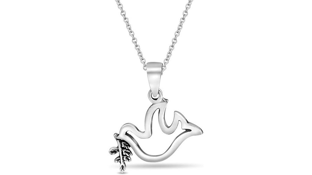 sterling silver dove necklace