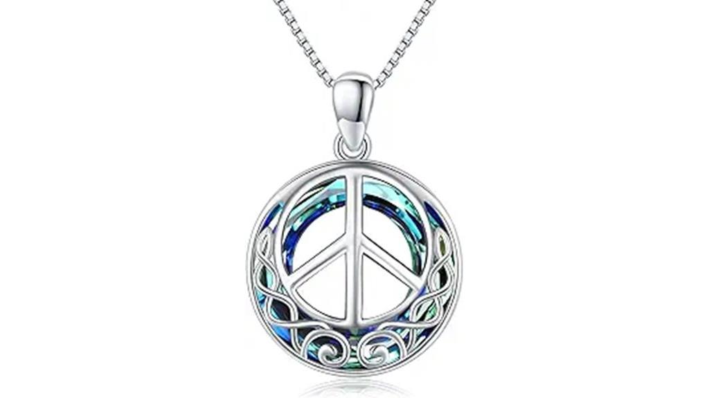 sterling silver peace necklace