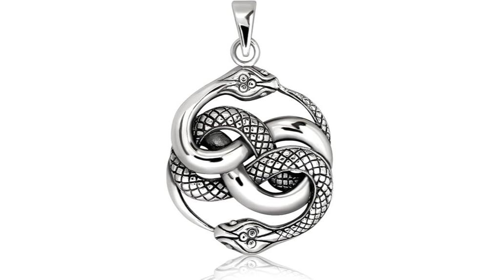 sterling silver snake pendant