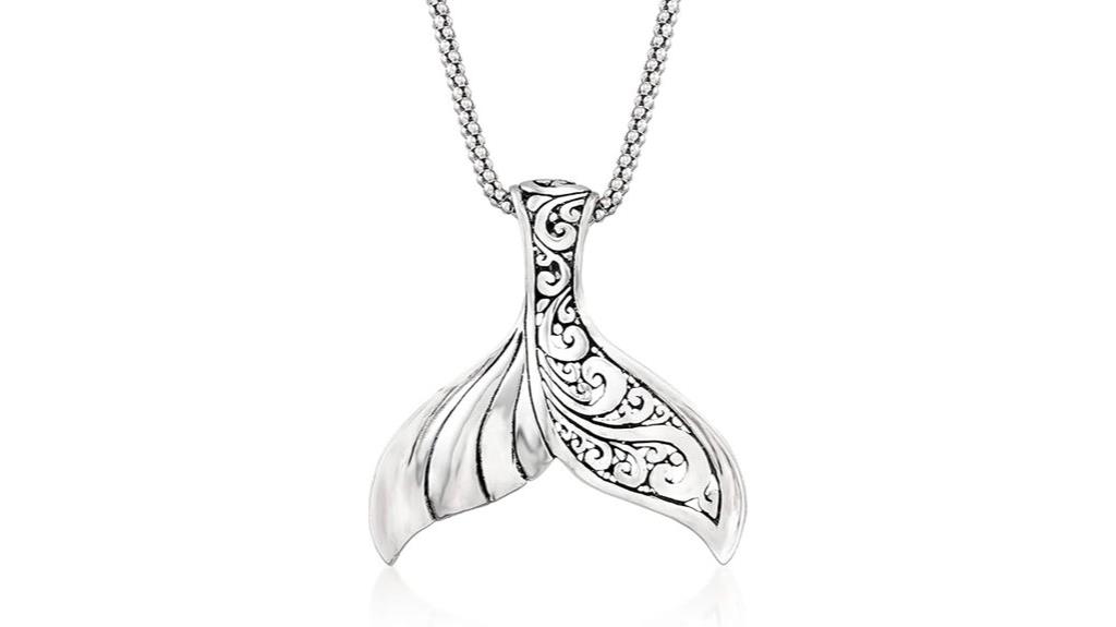 sterling silver whale pendant