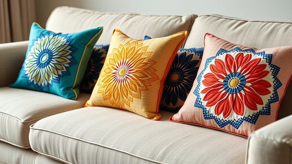 stylish geometric mandala pillows