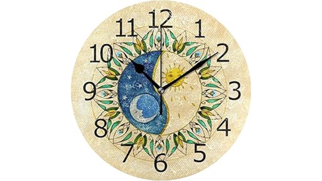 sun and moon wall clock