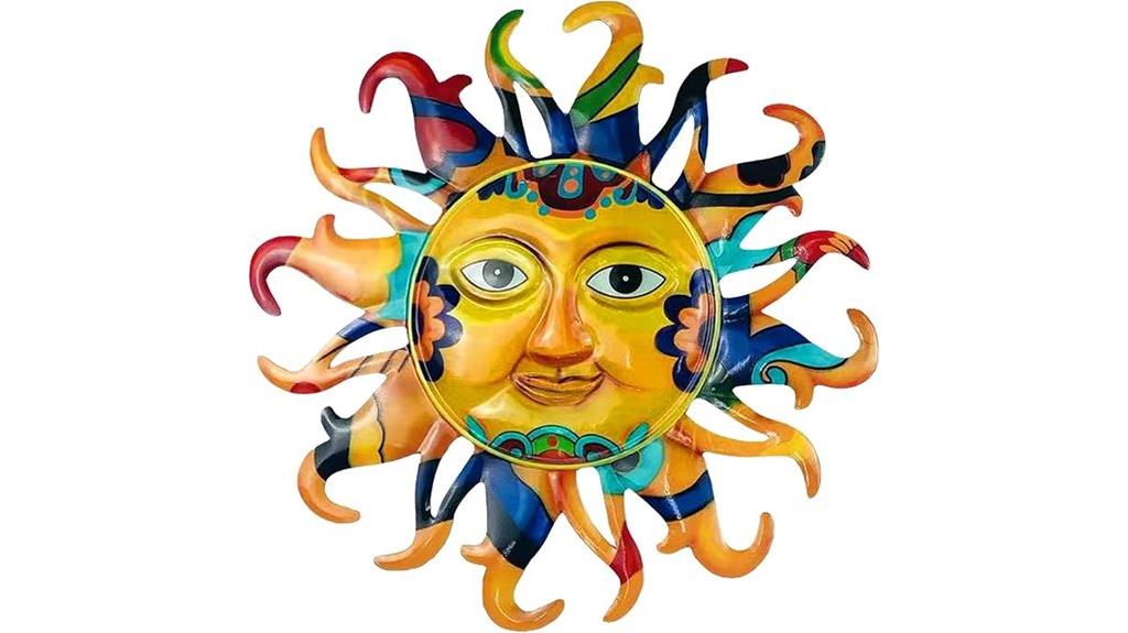 sun face metal sculpture
