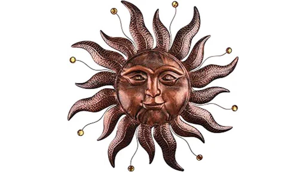 sun face metal wall art