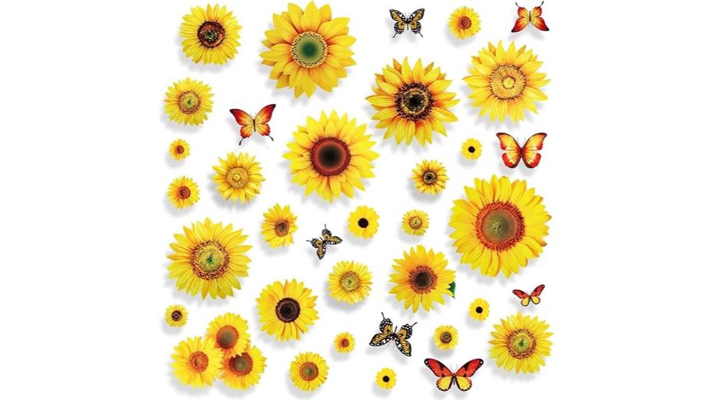 sunflower butterfly wall stickers