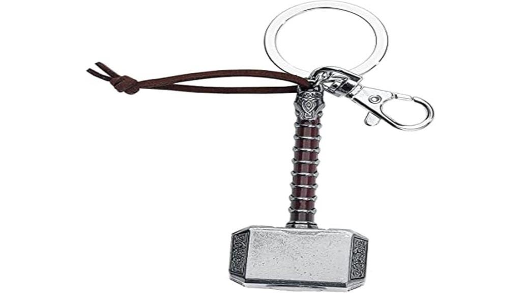 thor hammer pewter keychain