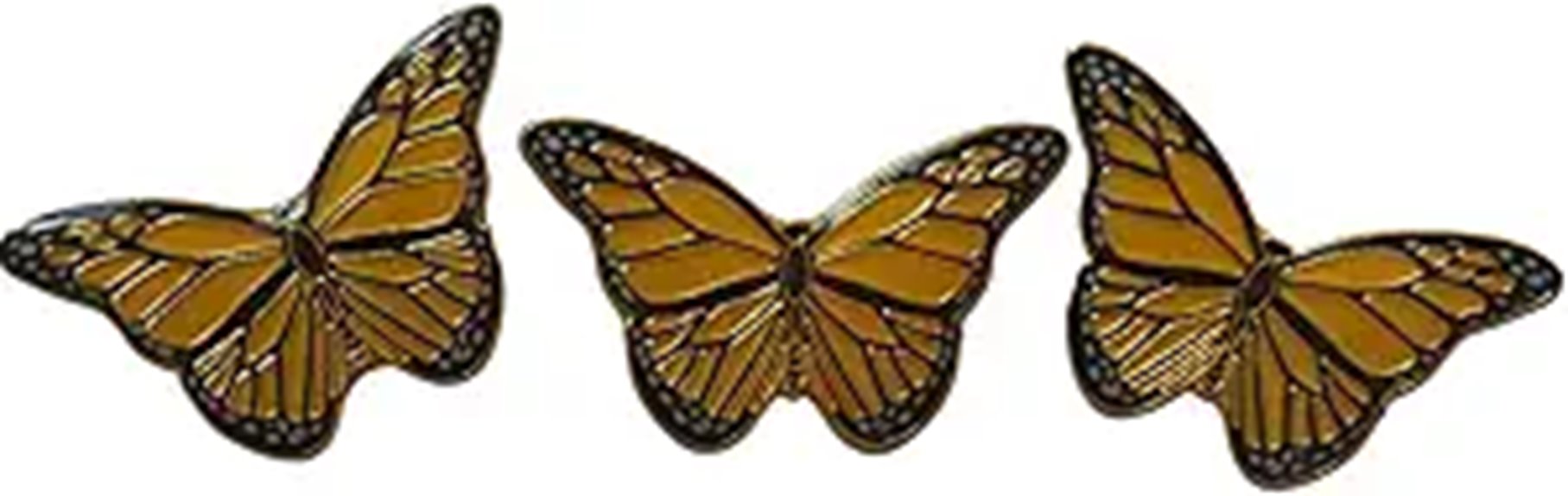 three butterfly lapel pins
