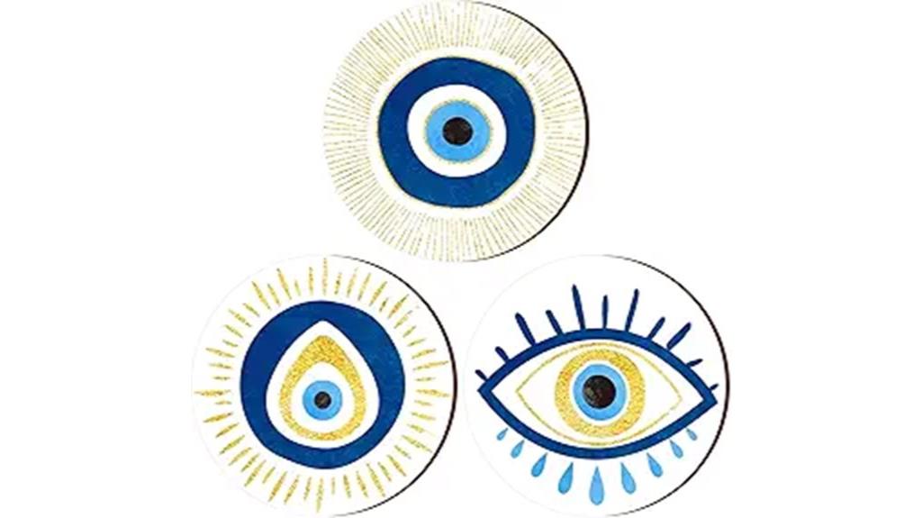 three evil eye wall decor