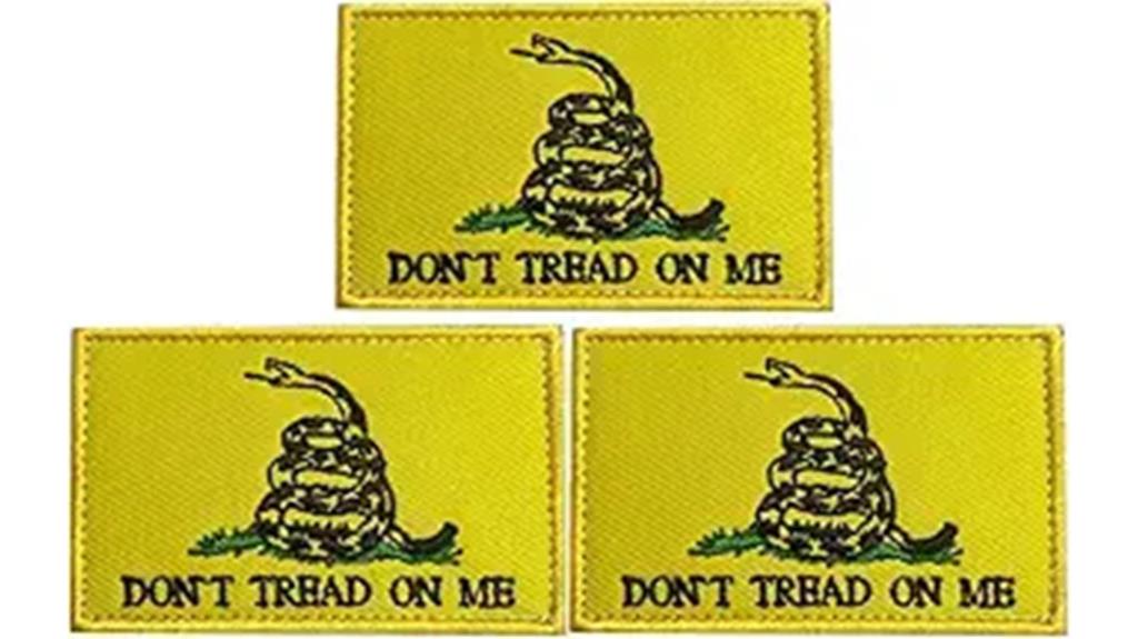 three gadsden flag patches