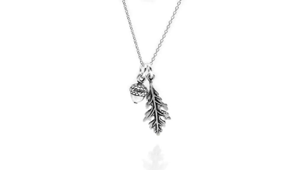 tiny silver acorn necklace