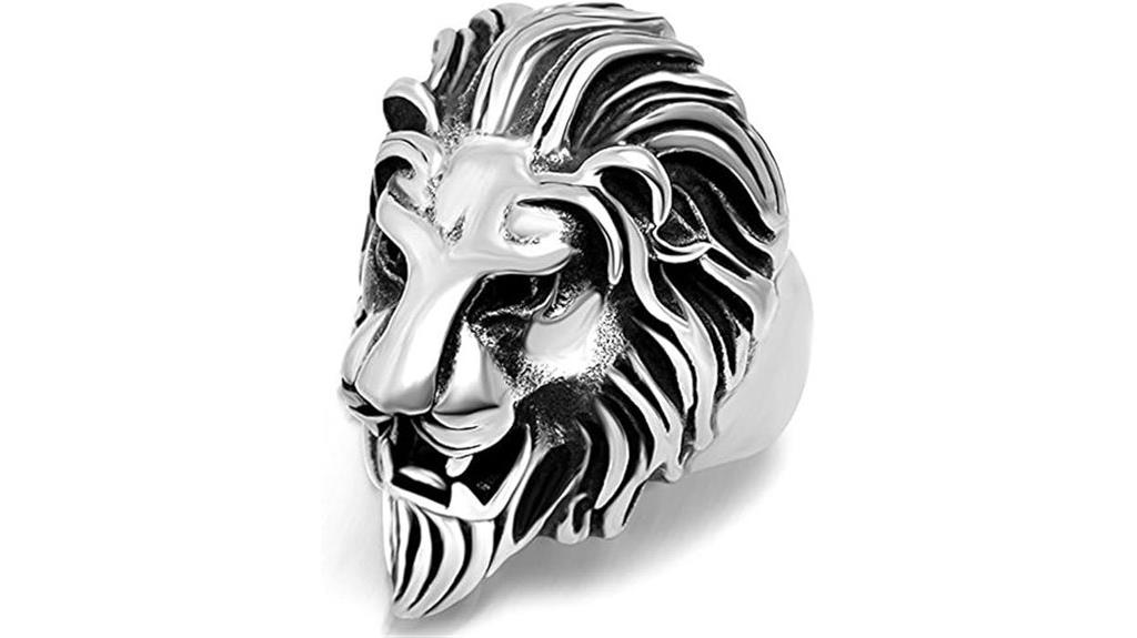 titanium lion head ring