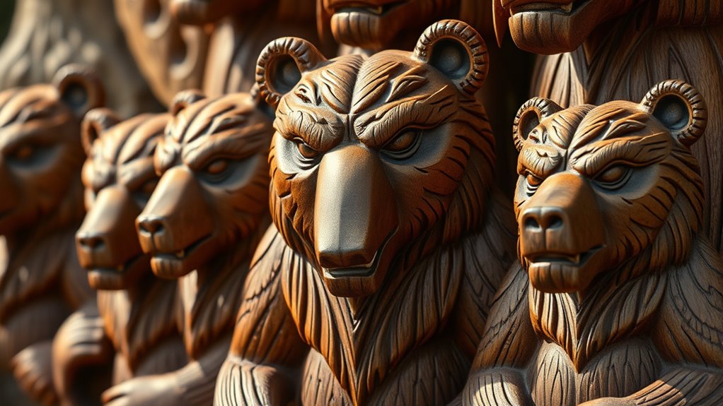 top bear spirit carvings