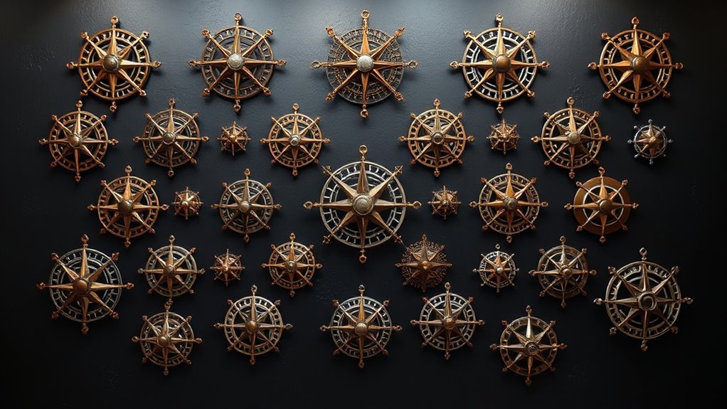 top compass rose metal art