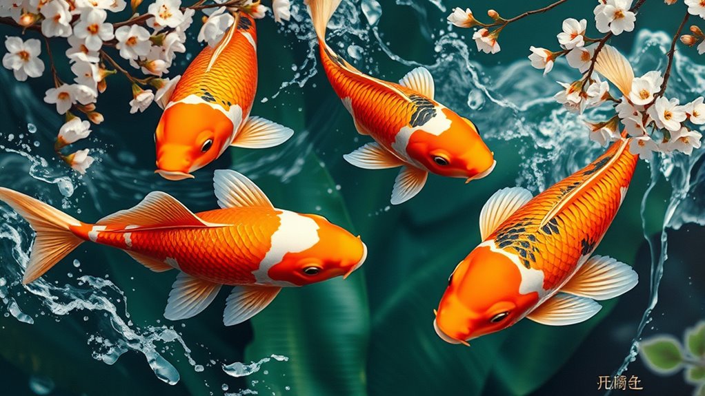 top koi fish wall scrolls