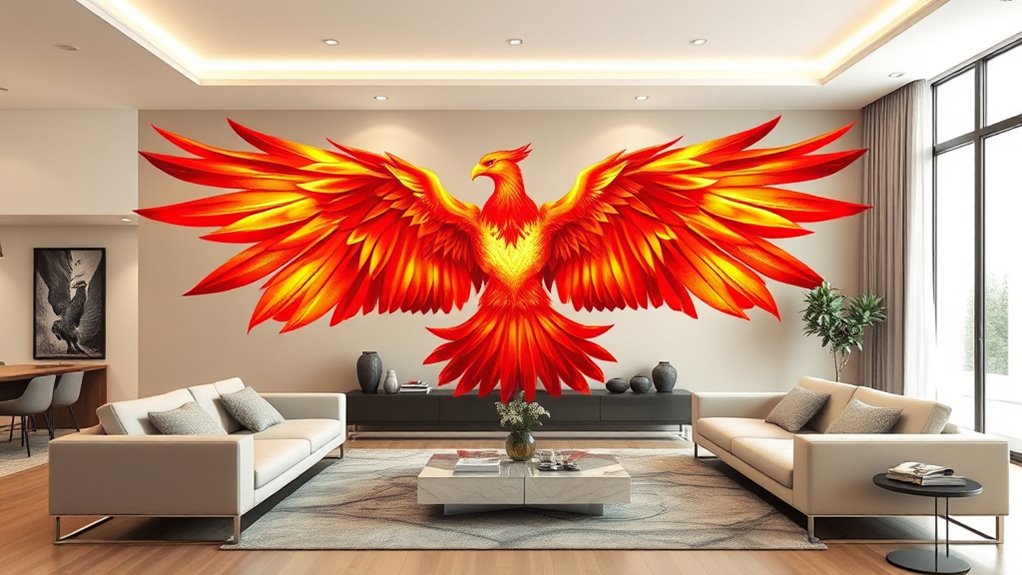 top large phoenix wall decals