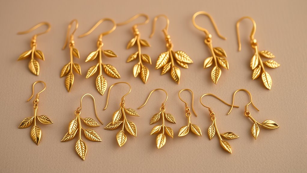 top olive branch gold earrings