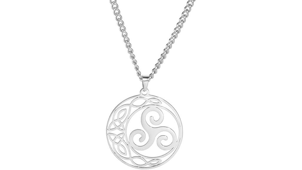 triple spiral celtic pendant