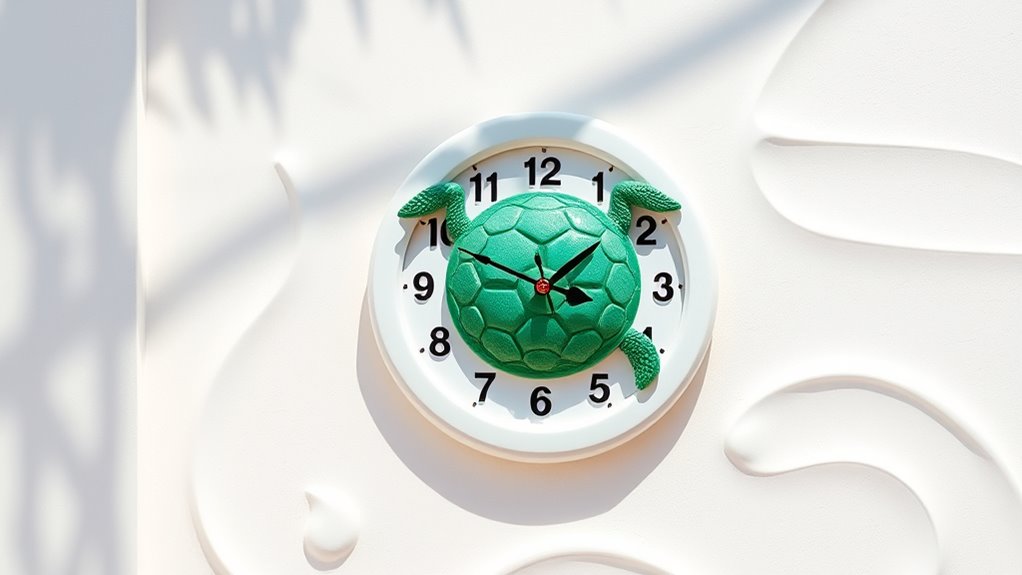 turtle themed coastal wall clocks