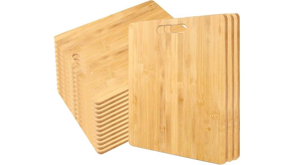 twelve bamboo cutting boards