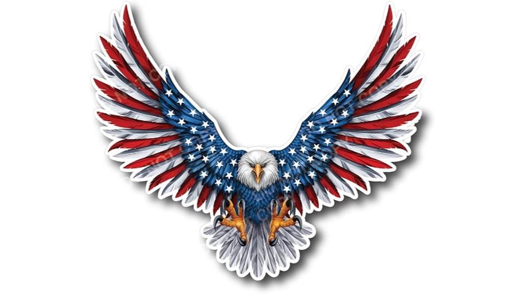 two eagle flag stickers