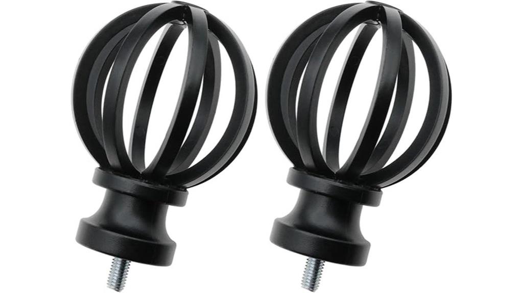 two finials curtain rods