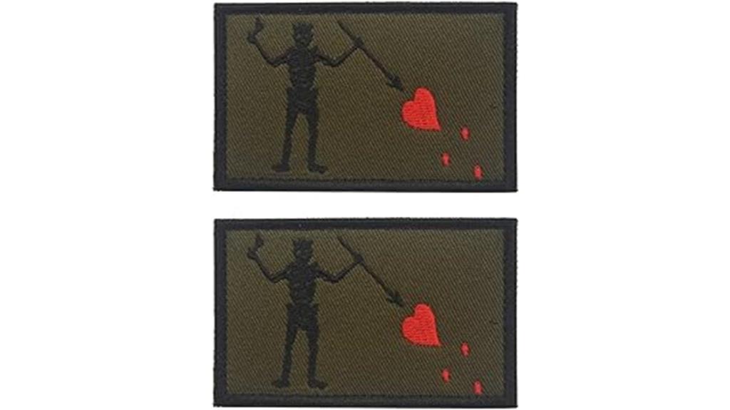 two green pirate patches