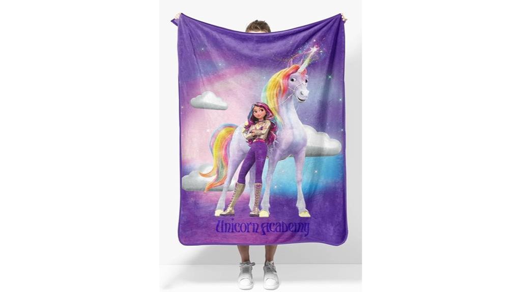 unicorn plush throw blanket