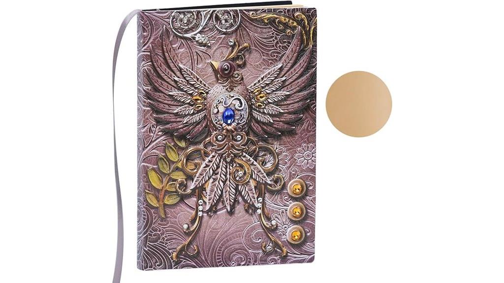 unlined phoenix embossed notebook