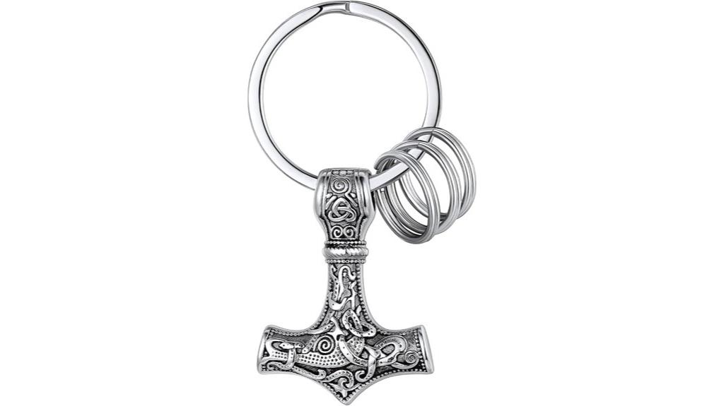 viking thor hammer keychain