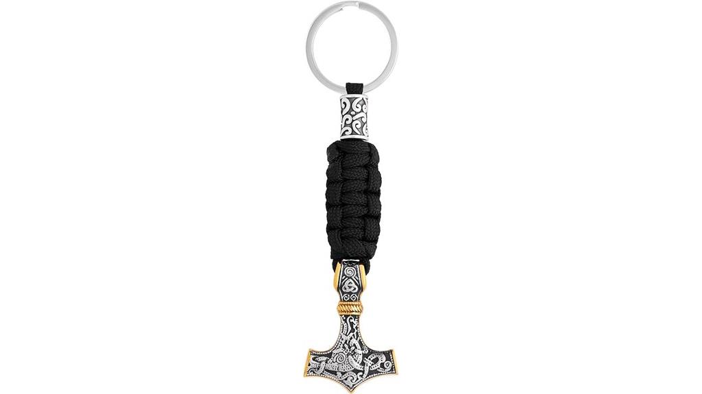 viking thor hammer keychain