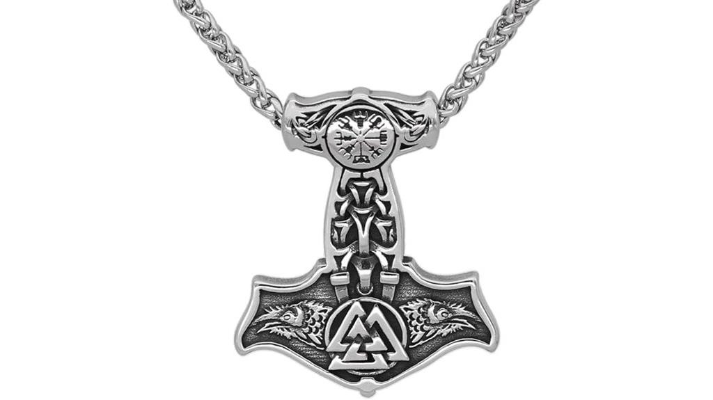 viking thor hammer necklace