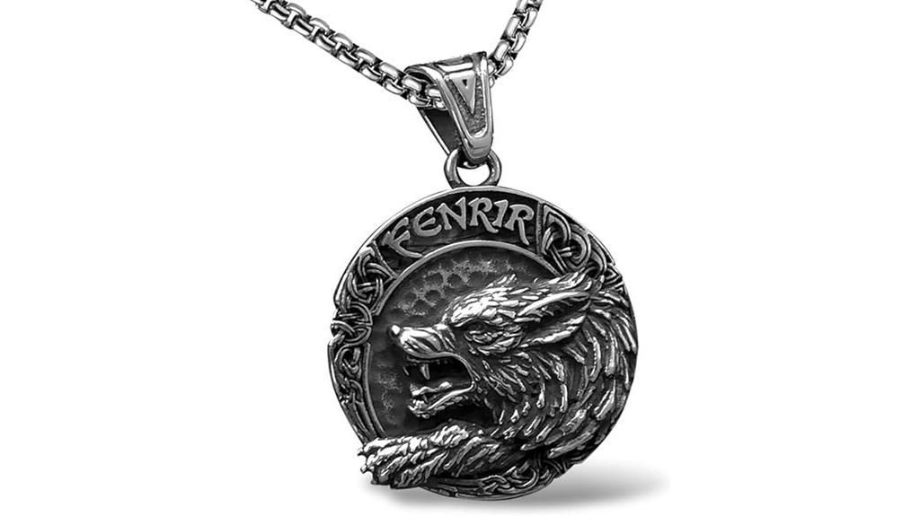 viking wolf odin pendant