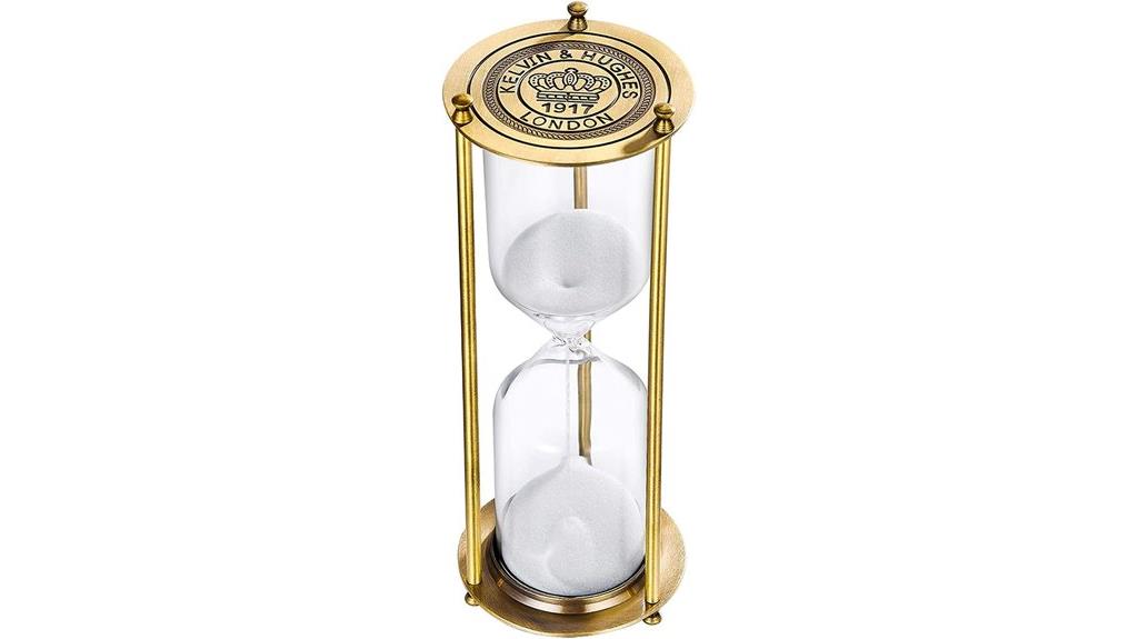 vintage brass hourglass