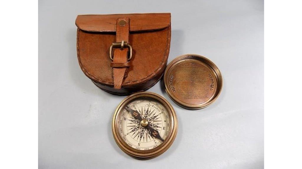 vintage brass pocket compass