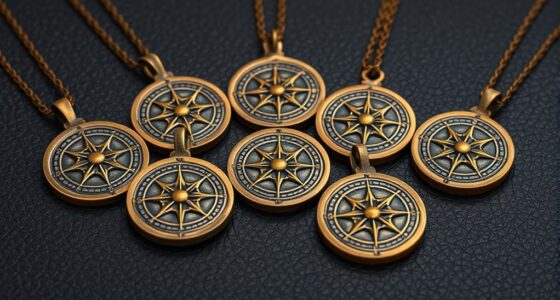 vintage bronze compass pendants