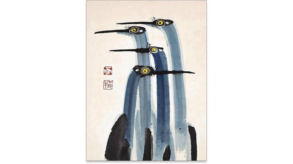 vintage crane wall poster