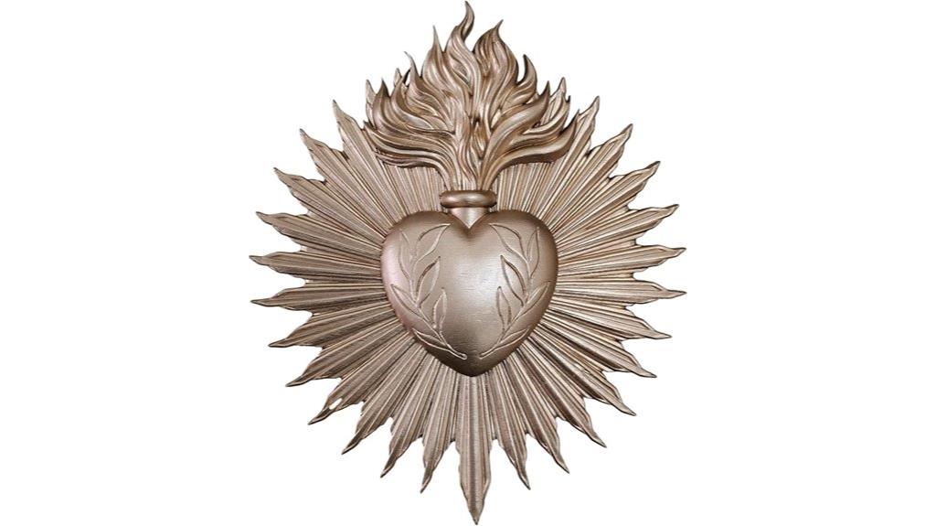 vintage gold sacred heart statue