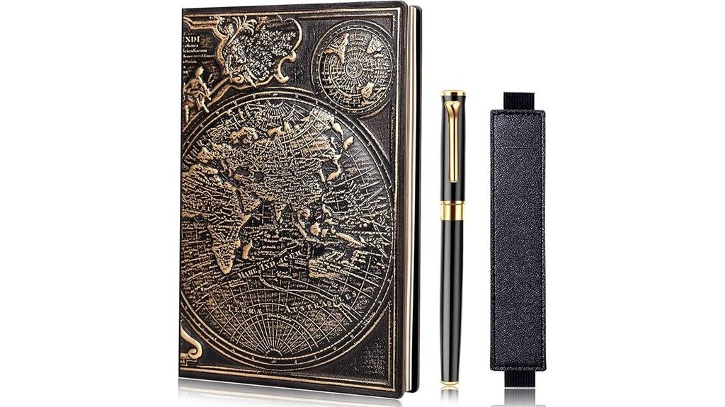 vintage leather travel journal